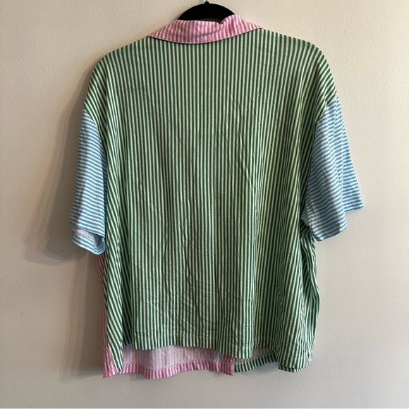 💥Koolaburra by UGG Notch Collar Print Block Pajama Shirt Top Womens 2X, stripes - Picture 9 of 11